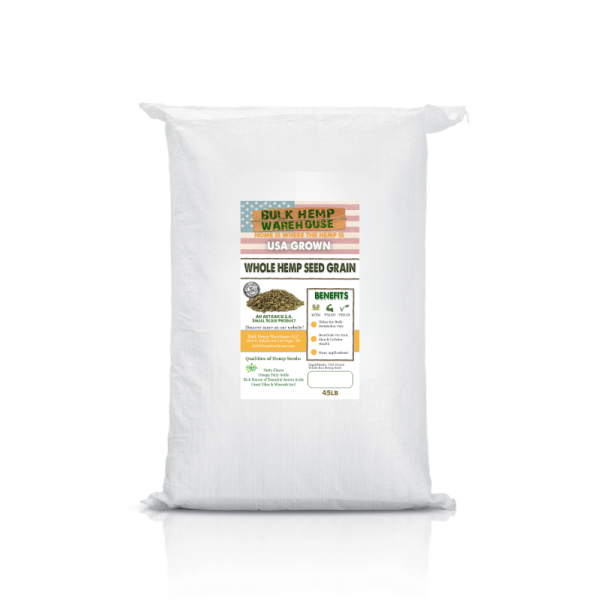 Whole Hemp Seeds - Hemp Grain - 45lb Bag Bulk Wholesale