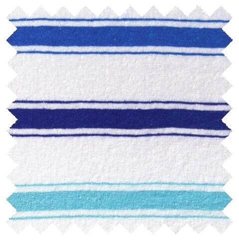 55% Hemp 45% OG Cotton Jersey Knit Fabric Blue Stripes – 5oz | Per Yard 72in Width