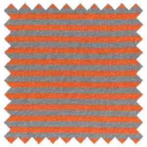 Hemp Organic Cotton Orange Grey Stripe Jersey Knit Fabric