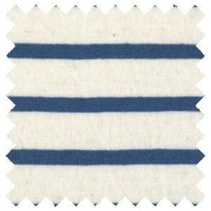Organic Cotton Hemp Jersey Knit Fabric Blue Stripe - 3.5oz