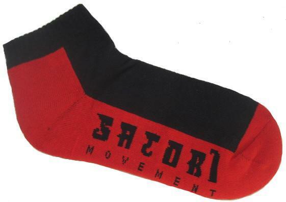 Half Link Ankle Hemp/Cotton Socks -Red & Black