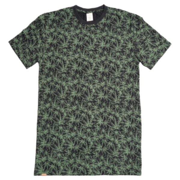 Hemp Leaf Tshirt Black and Green