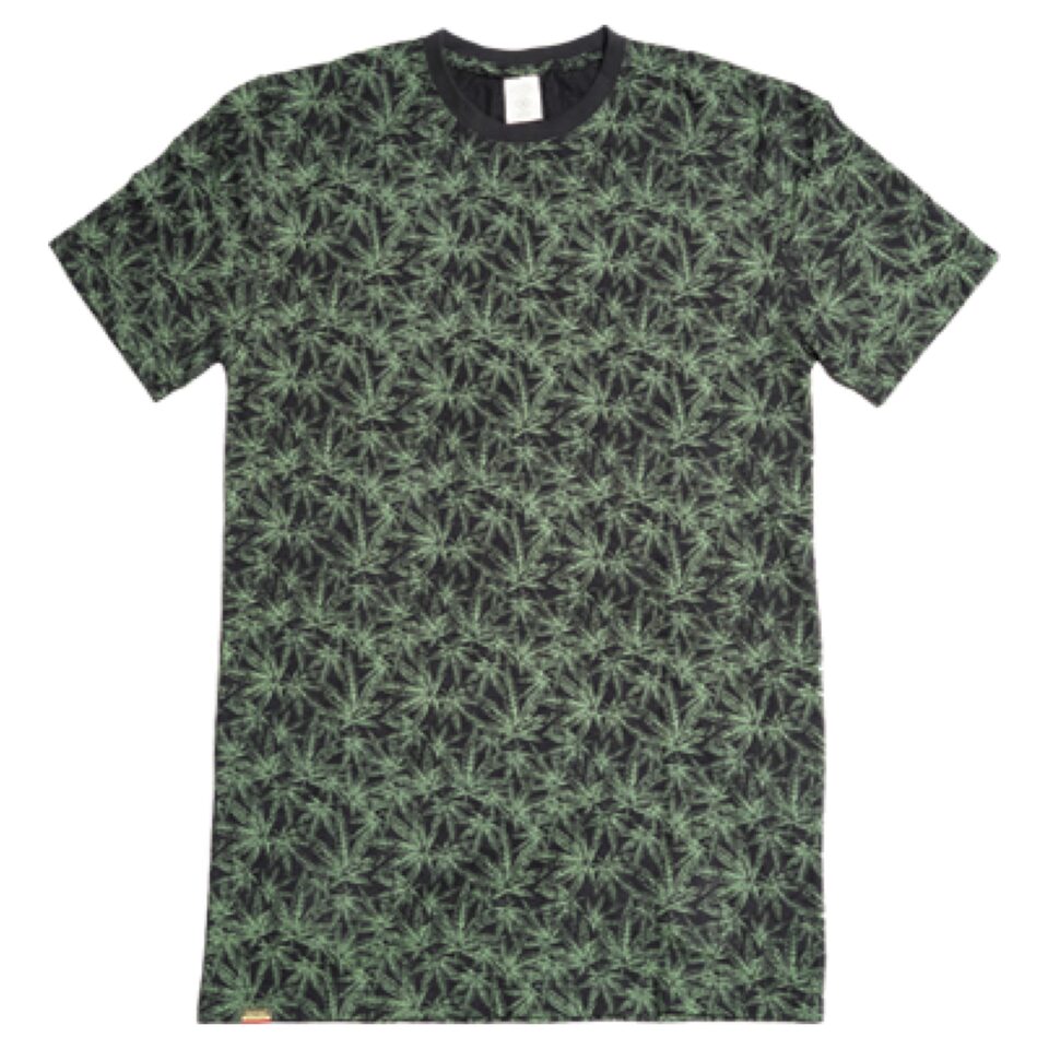 Hemp & Organic Cotton Tshirt Black & Green – CannaPrint All Over