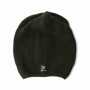 Black Long Hemp Knitted Beanie