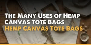 Hemp Tote Bags on Wood Table