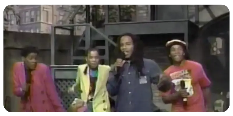 Ziggy Marley wearing Hemp Denim on Sesame Street
