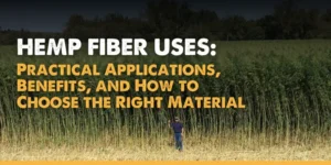 Hemp Fiber Uses - Guy standing in industrial hemp fiel