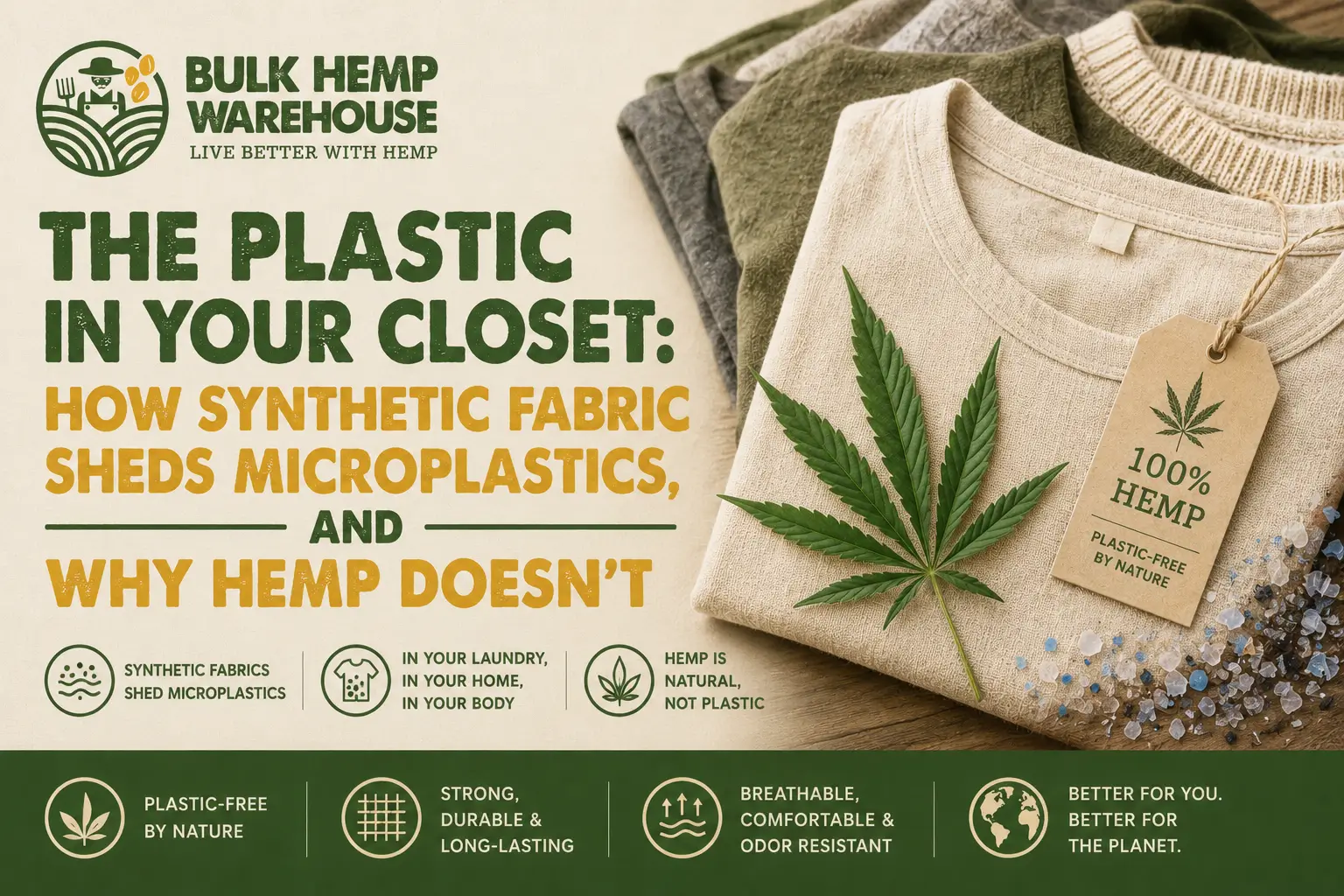 The Plastic in Your Closet: How Synthetic Fabric Sheds Microplastics, and Why Hemp Doesn't